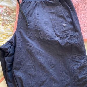 Nylon joggers by X ersion. Women’s black nylon draw string waste.